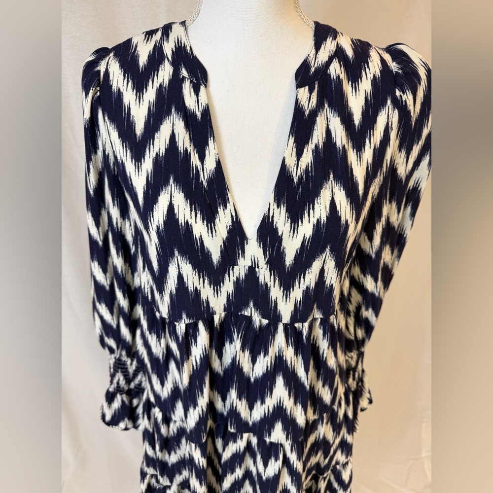 Tuckernuck Pomander Place Navy Ikat Kenzo Dress Small - Picture 5 of 12